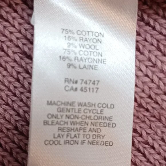 Women's Natural Reflections Wine Color Wool Blend Pull Over Hoodie‎ Size Small - Picture 5 of 6